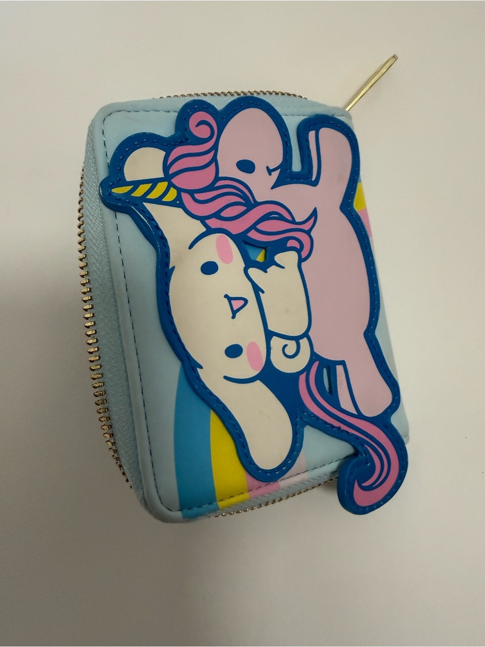 Loungefly Cinnamoroll  Cute Pastel Unicorn Zip Wallet - Light Blue Pink